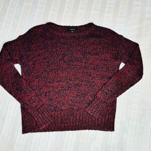 Talula Maroon and Black Crew Neck Sweater